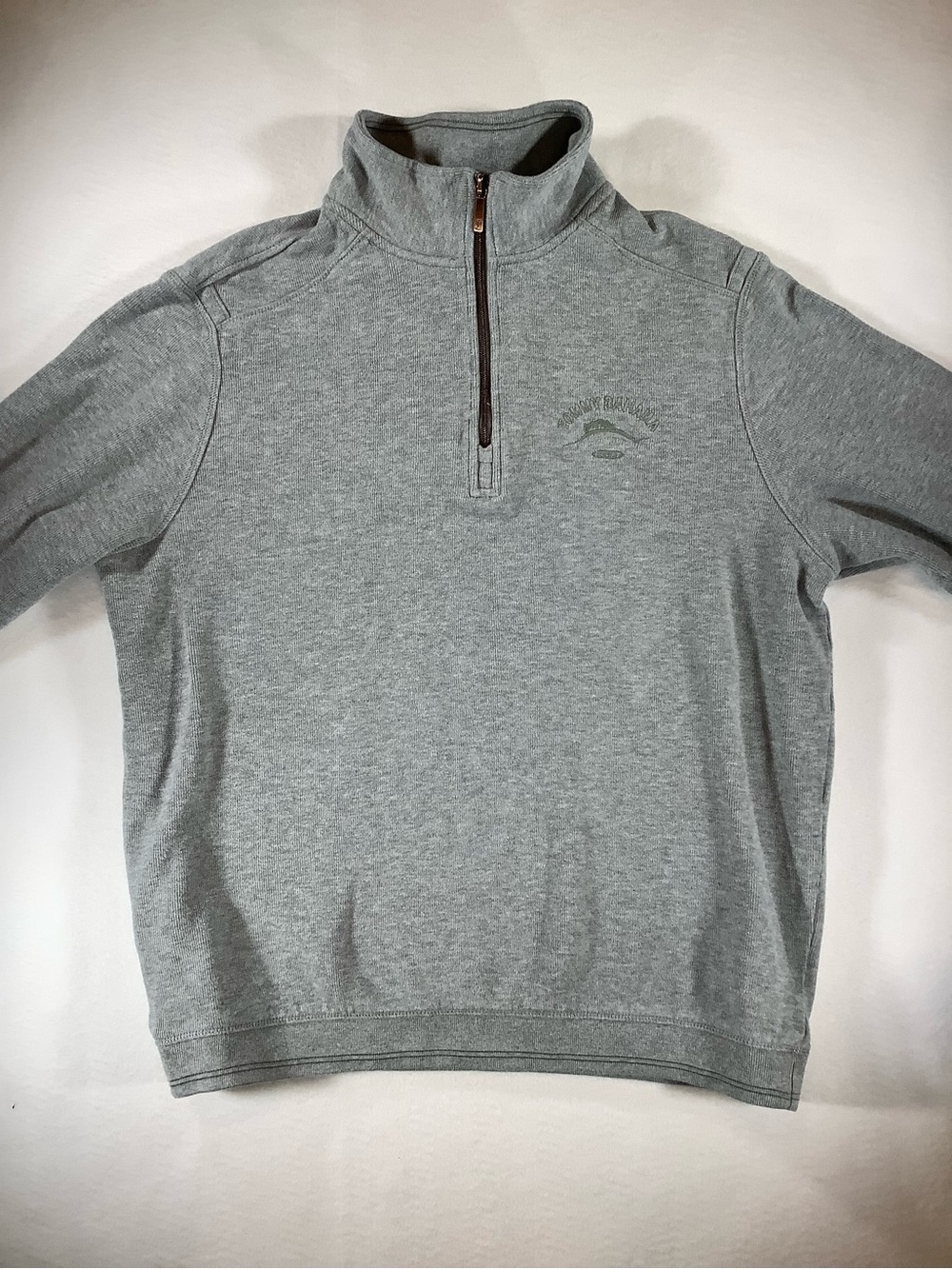Tommy Bahama Light Gray Quarter-Zip Pullover